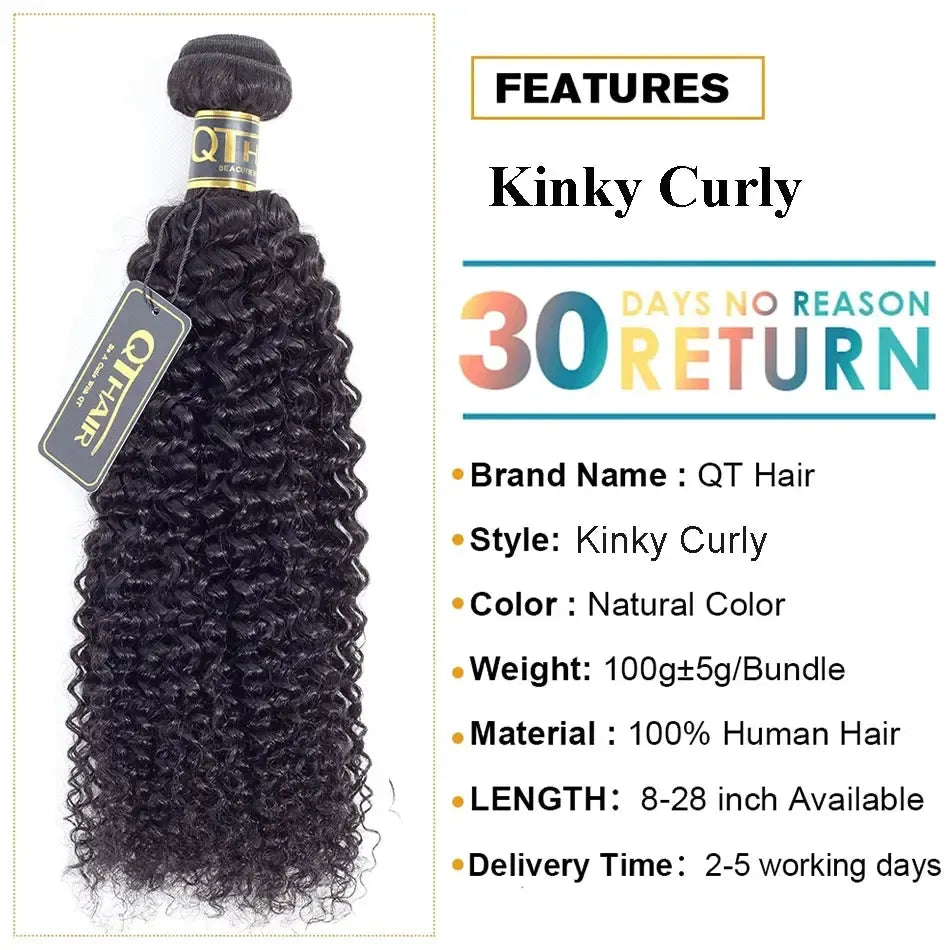 Mongolian Kinky Curly Human Hair Bundles-hair extensions-Bennys Beauty World