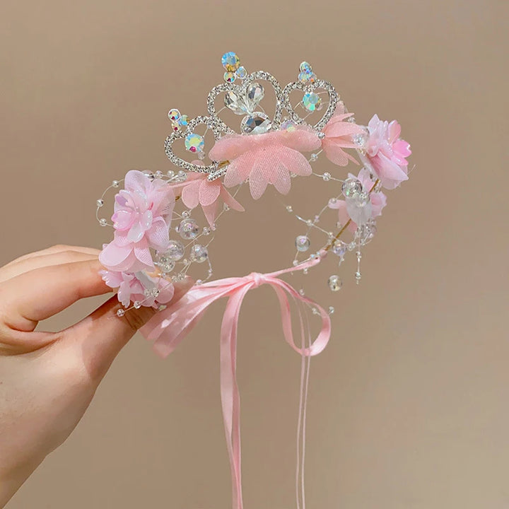 Artificial Flower Crown Headband for Girls Sweet Floral Hair Hoop