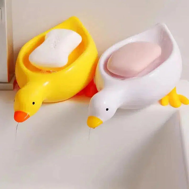 Soap Tray Self-draining Soap Rack Cute Duck-shaped Creative Rack for Shower Bathroom Kitchen Tub Sink Tray Bracket Bathroom-Arlik interiors