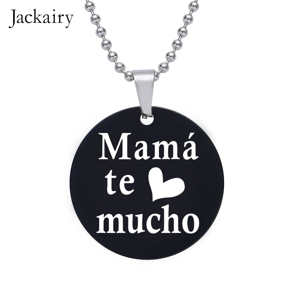 Spanish Mother&#39;s Day Keychain Mamá Te Quiero Mucho Keyring Pendant Necklace Birthday Christmas Gifts for Mom-Arlik interiors