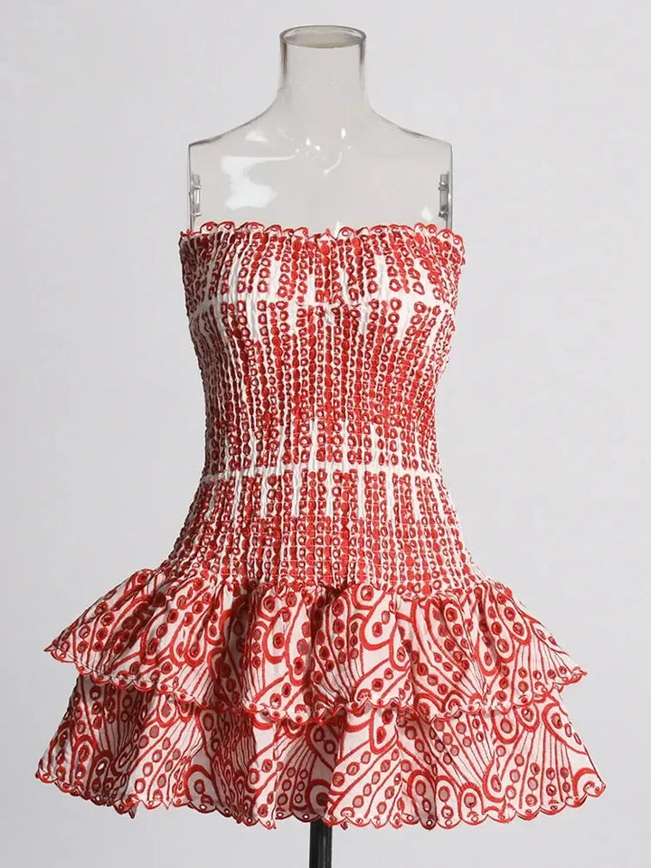 Women's Strapless Cut-Out Mini Dress-Dresses-Bennys Beauty World