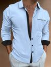 Mens Clothing Spring Long Sleeve Shirts/Men's Slim Fit Tops-Shirts-Bennys Beauty World