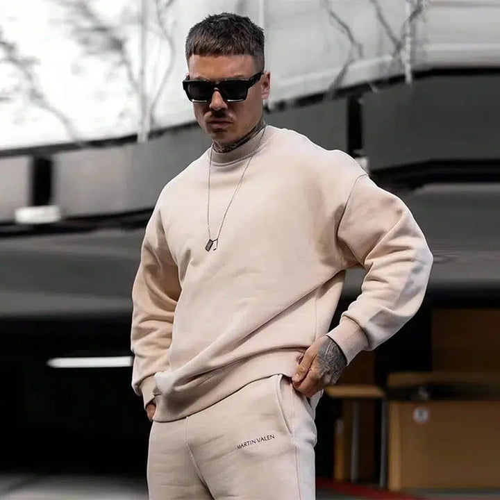 Men's Casual  Long Sleeve Crewneck Sweatshirt And Pant