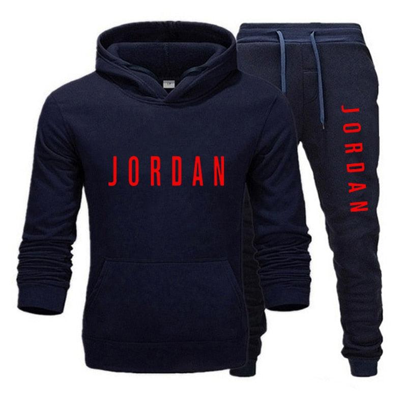 Men's Sweatshirt Sets Solid Color Hoodies+ Sweatpants 2Pcs Tracksuit-Hoodie-Bennys Beauty World