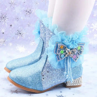 Princess Ankle Boots Plus Velvet Cotton Boots For Children-Shoes-Bennys Beauty World