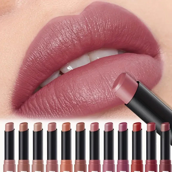 Twelve-color Matte Lipstick Pearly Highlighter Eyeshadow Stick