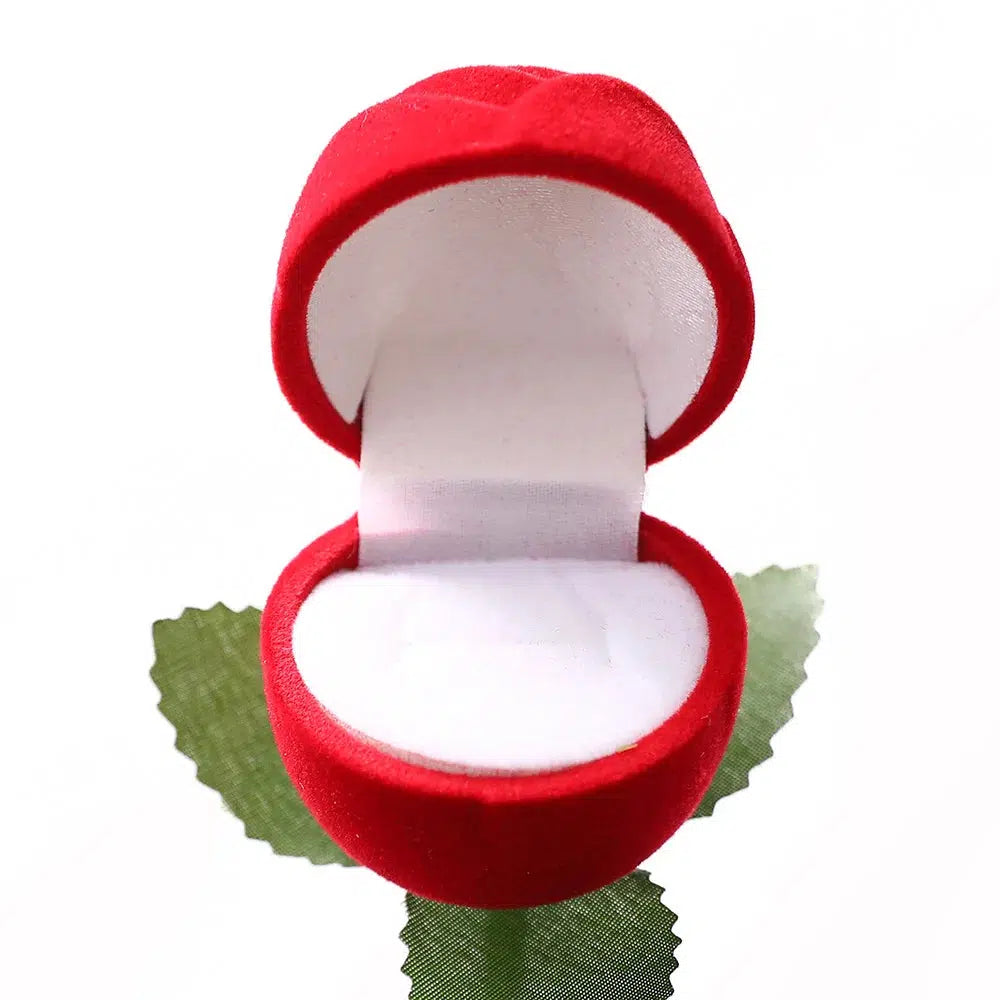 Rose Flower Love Heart Romantic Wedding Ring Case