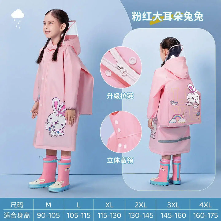 Waterproof Kids Rain Coat Portable Cartoon Rainwear Suit-Suit-Bennys Beauty World