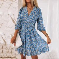 Bohemian Printed Short Sleeve Dress-Dress-Bennys Beauty World
