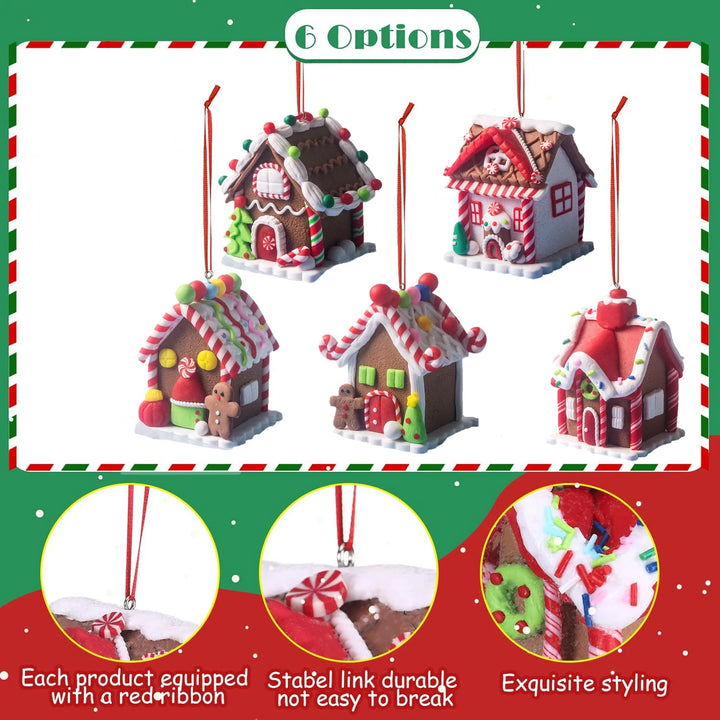 5 pcs House Ornaments Holiday Christmas Tree Ornament