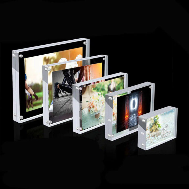 Transparent Acrylic Photo Frame Magnetic Poster Display Stand PhotoCard Holder Picture Frame Practical Message Memo Board-Frame-Arlik interiors