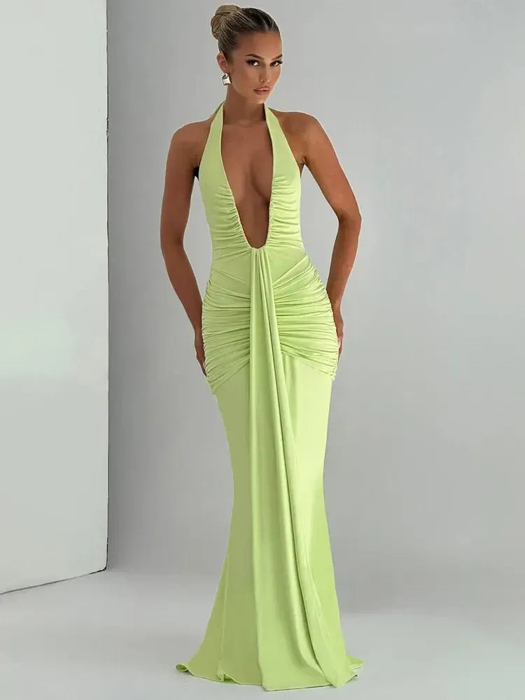 Mozision Women's Summer Halter Maxi Gown – Sleeveless Dress-Dresses-Bennys Beauty World