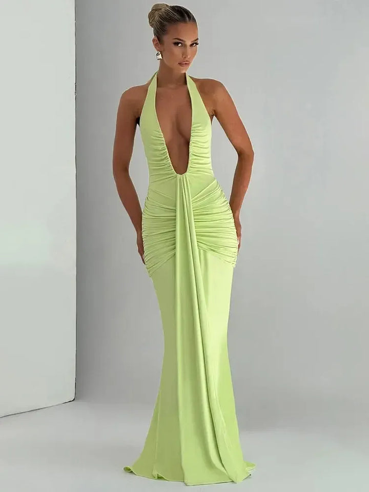 Mozision Women's Summer Halter Maxi Gown – Sleeveless Dress-Dresses-Bennys Beauty World