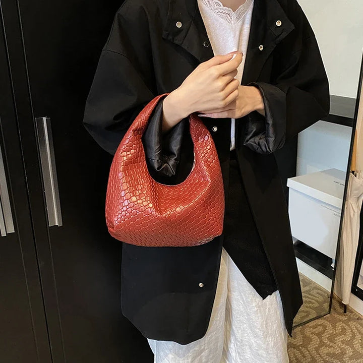 Women Classic Fashion Woven Embossed Handbags