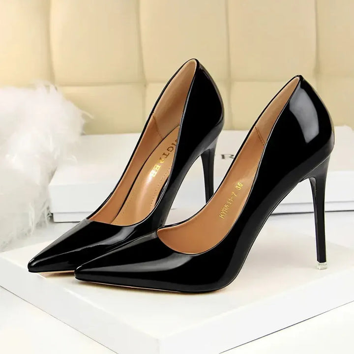 Women Patent Leather Pumps High Heels-Shoes-Bennys Beauty World