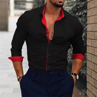 Mens Casual Shirt Long Sleeved V-neck Clothing-Bennys Beauty World