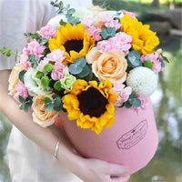 Round Flower Box Portable Floral Boxes Set