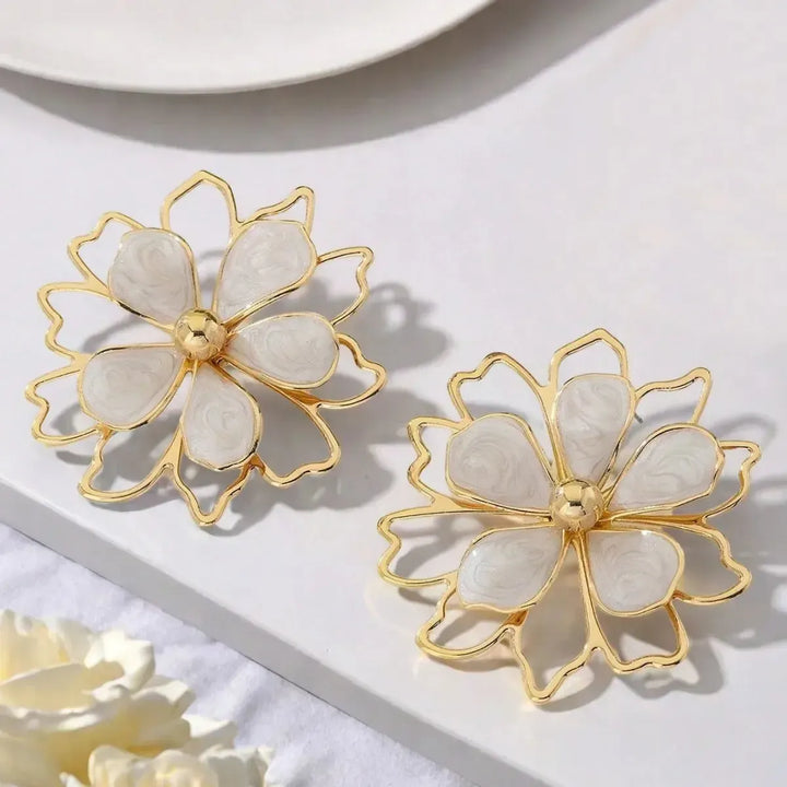 Botanical Flower Drop Earrings | Vintage Bohemian Style-earrings-Bennys Beauty World