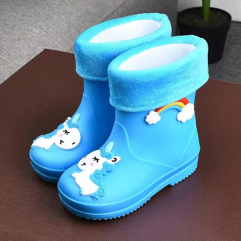 Kids Rain Boot Baby Boys And Girls PVC Non-slip Outdoor Cartoon Boots-Bennys Beauty World