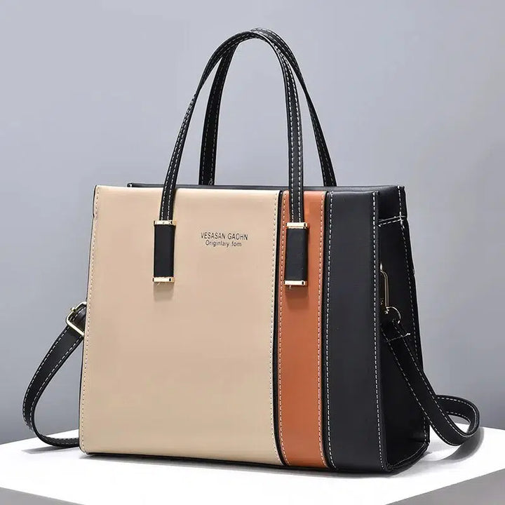 Patchwork Handbags For Women Adjustable Strap Handle Bag-Handbags-Bennys Beauty World