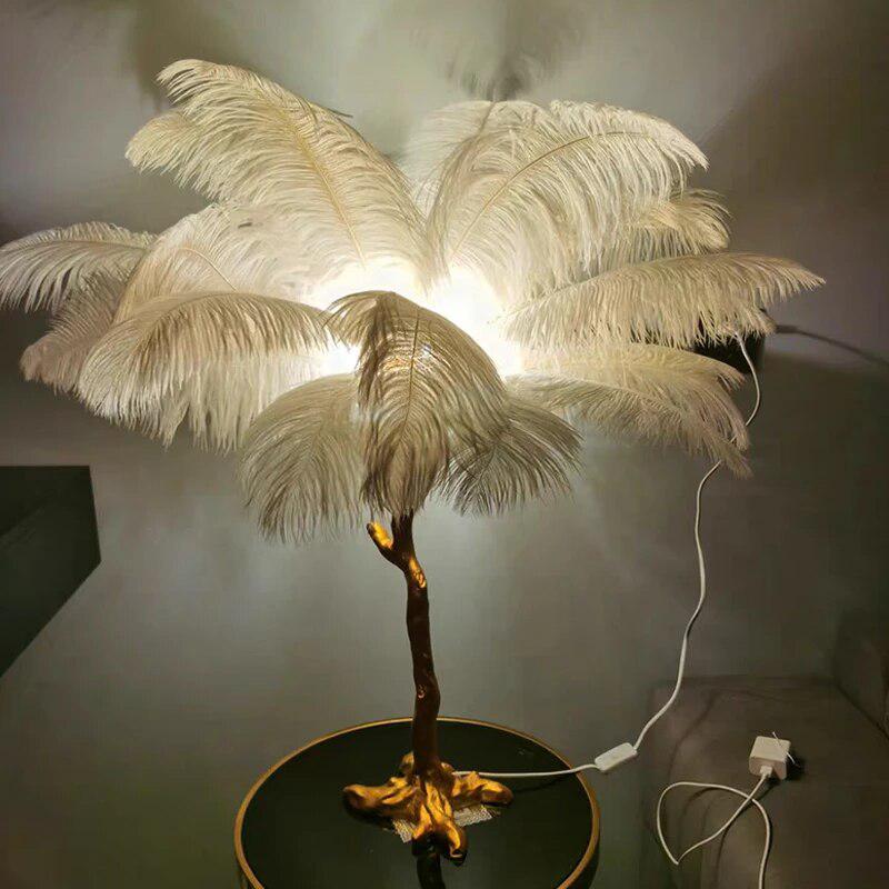 Nordic Ostrich Feather Led Floor Lamp-Lamp-Arlik interiors