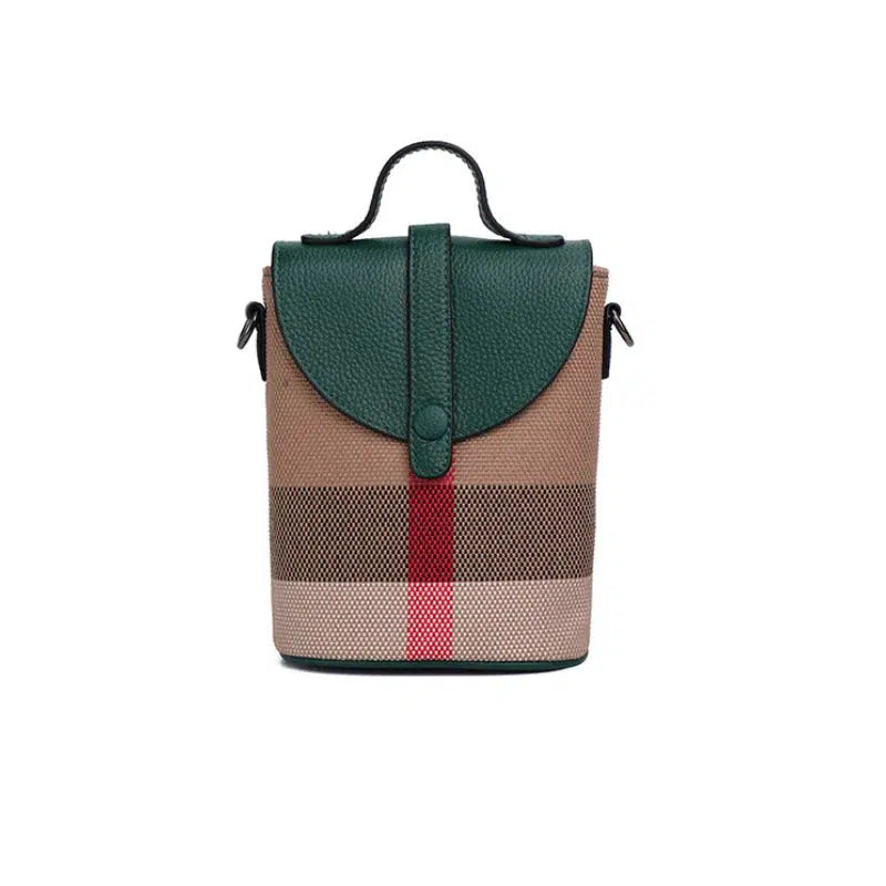 Leather Canvas Crossbody Ladies Bag