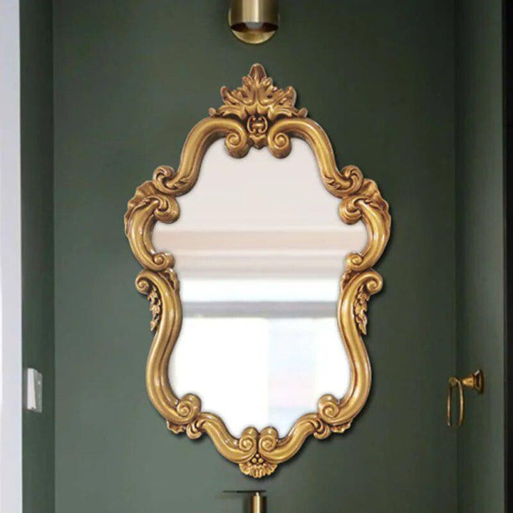Large Mirror Wall Hanging 3d Decorative Home Vintage Makeup Indian Gold Mirror Irregular Shape Lace Lusterko Indoor Decor-Arlik interiors