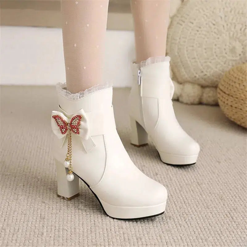 Girls Boots Women High Heel Ankle Boots-Shoes-Bennys Beauty World