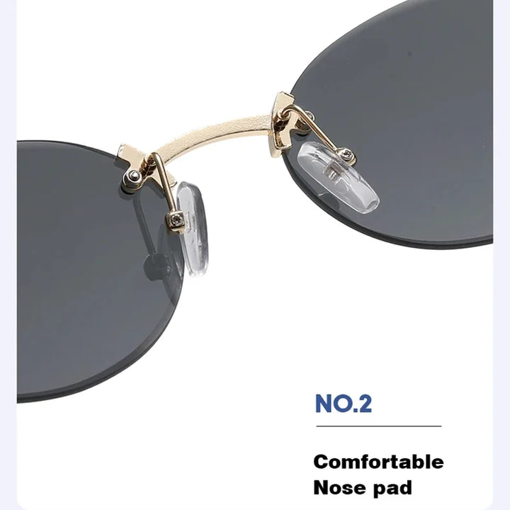 Oval Rimless Sunglasses | UV400 Anti-Glare Unisex Eyewear