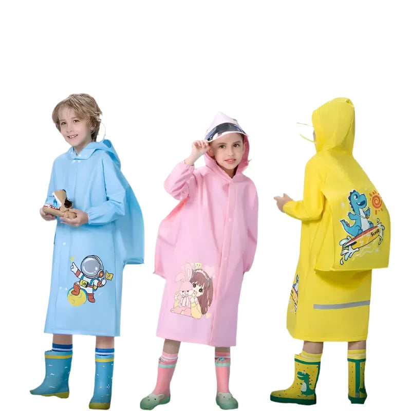 Waterproof Kids Rain Coat Portable Cartoon Rainwear Suit-Suit-Bennys Beauty World