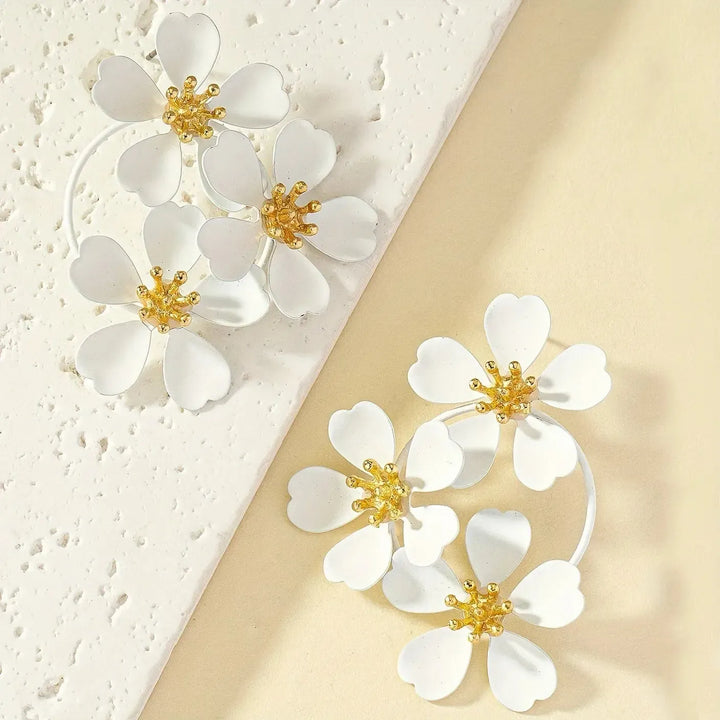 Botanical Flower Drop Earrings | Vintage Bohemian Style-earrings-Bennys Beauty World