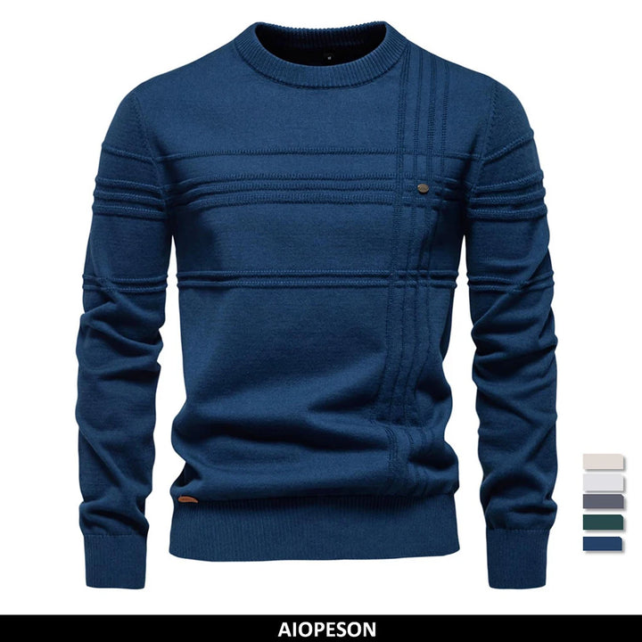 AIOPESON Men's Crewneck Pullover Knitted Cotton&nbsp;Sweater