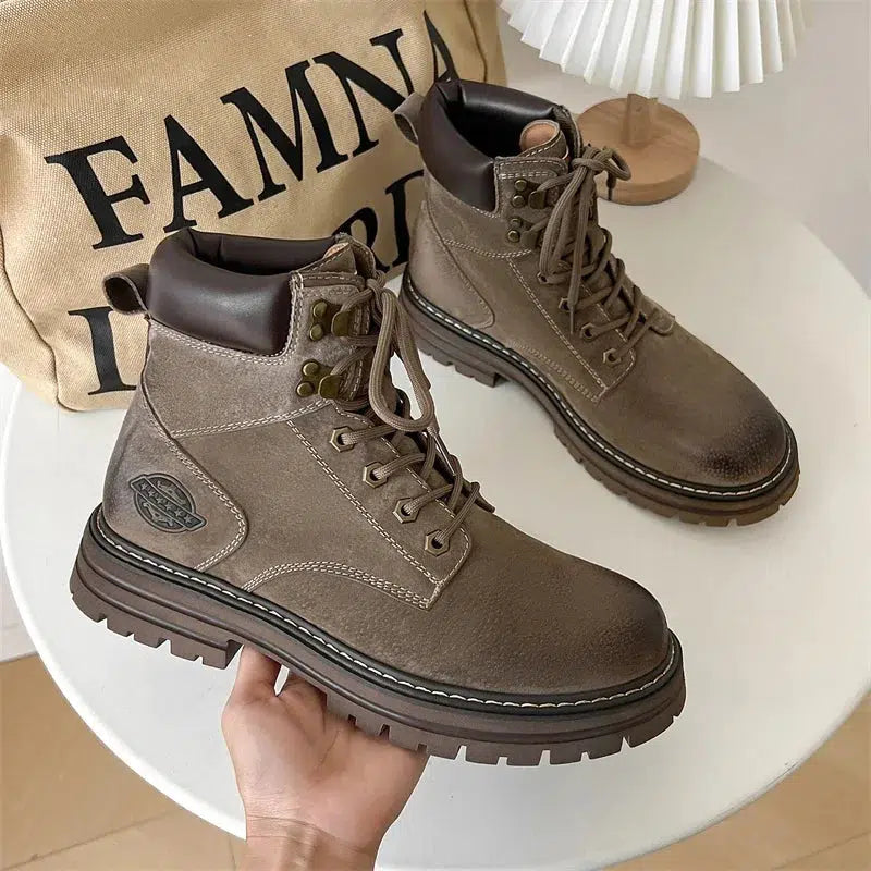 Winter Casual Leather Outdoor Stylish Ankle Boots