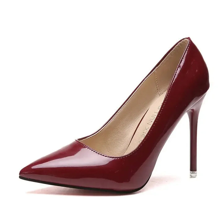 Women Shoes Pointed Toe Pumps Patent Leather Dress High Heels