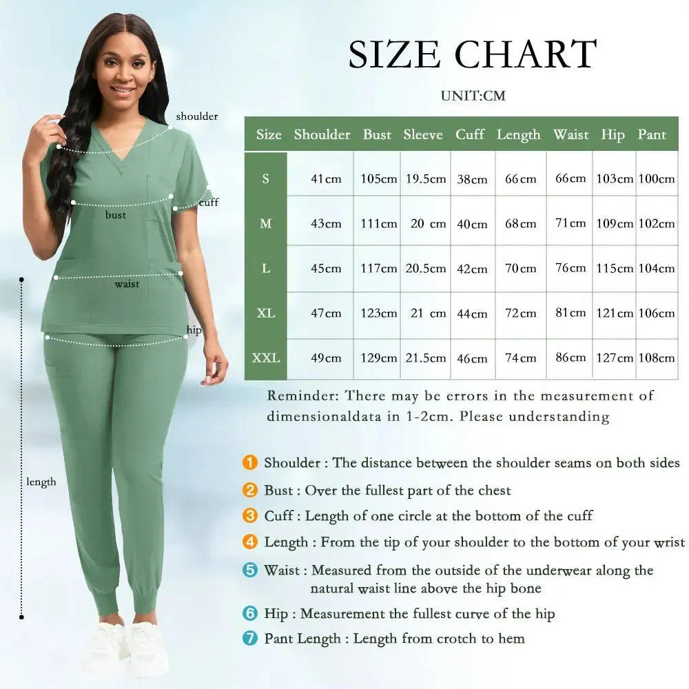 Nurse Uniform for Women Nursing Solid Surgical Gown-Scrubs-Bennys Beauty World
