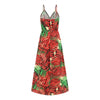 Women's Loose Fit Dress Floral Print Backless Maxi Dress