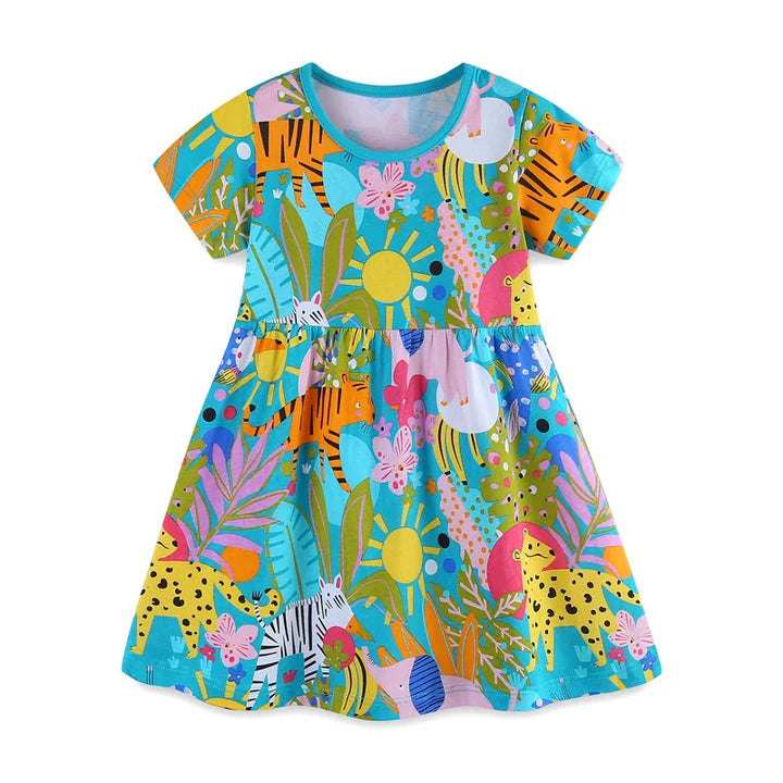 Girls Forest Princess Summer Dress | Floral Ball Gown