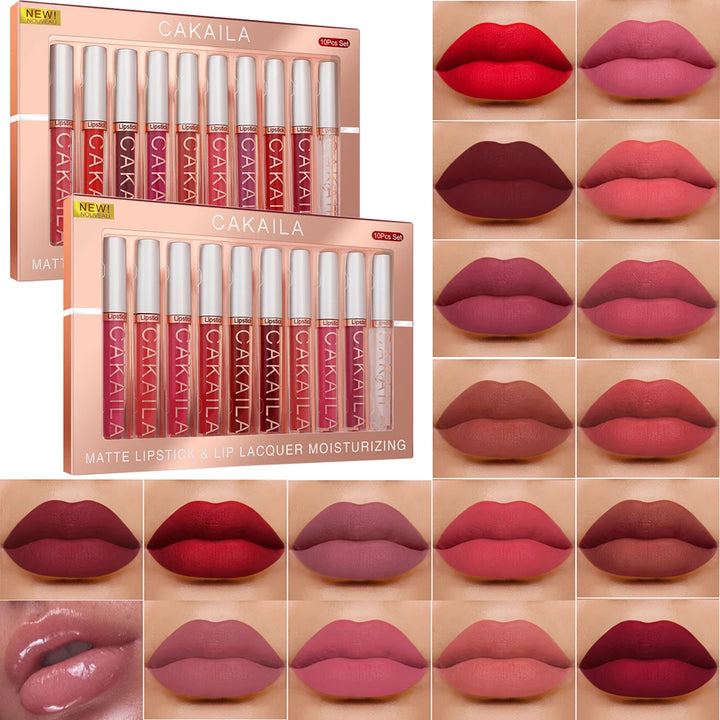 Matte Liquid Lipstick Set – 10 Piece Waterproof Velvet Lip Gloss