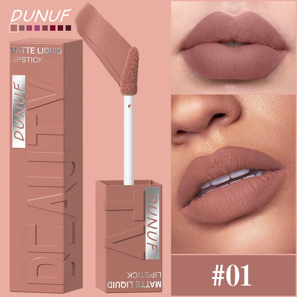 DUNUF Matte Velvet Lipstick – Long-Lasting, Waterproof &amp; Non-Transfer
