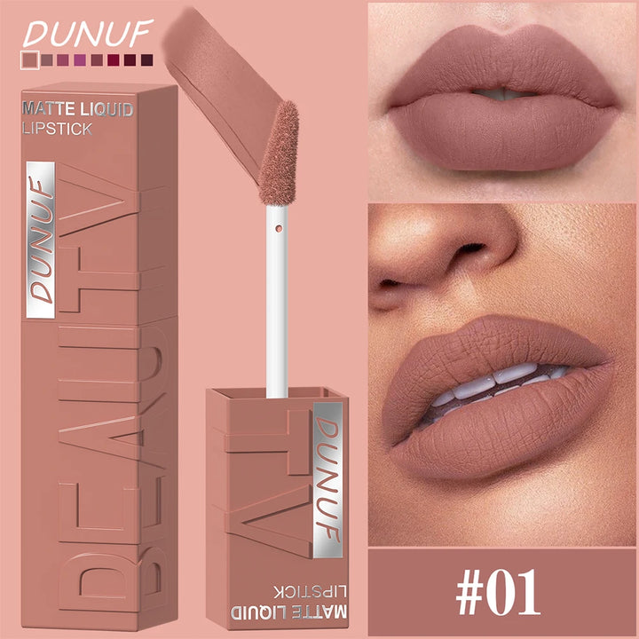 DUNUF Matte Velvet Lipstick – Long-Lasting, Waterproof &amp; Non-Transfer