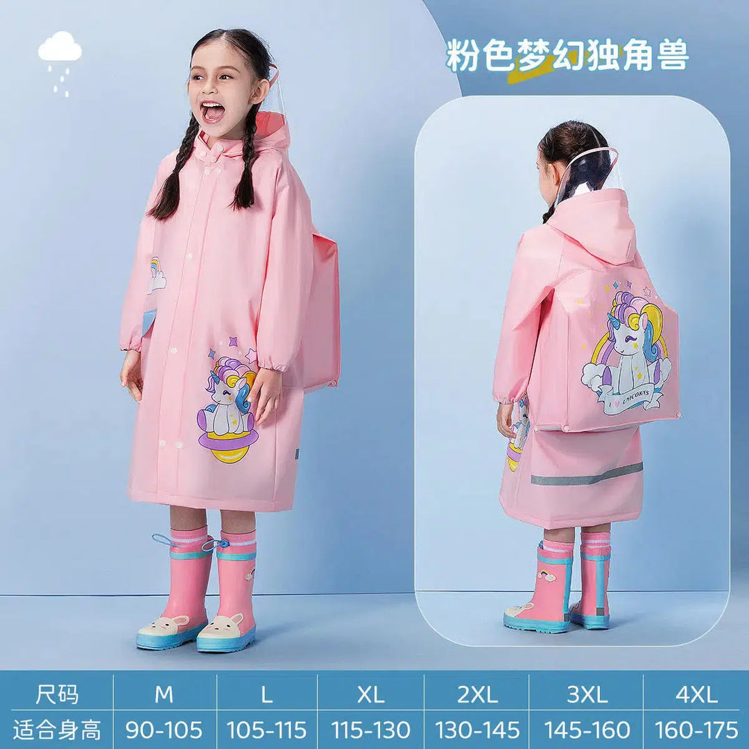 Waterproof Kids Rain Coat Portable Cartoon Rainwear Suit-Suit-Bennys Beauty World