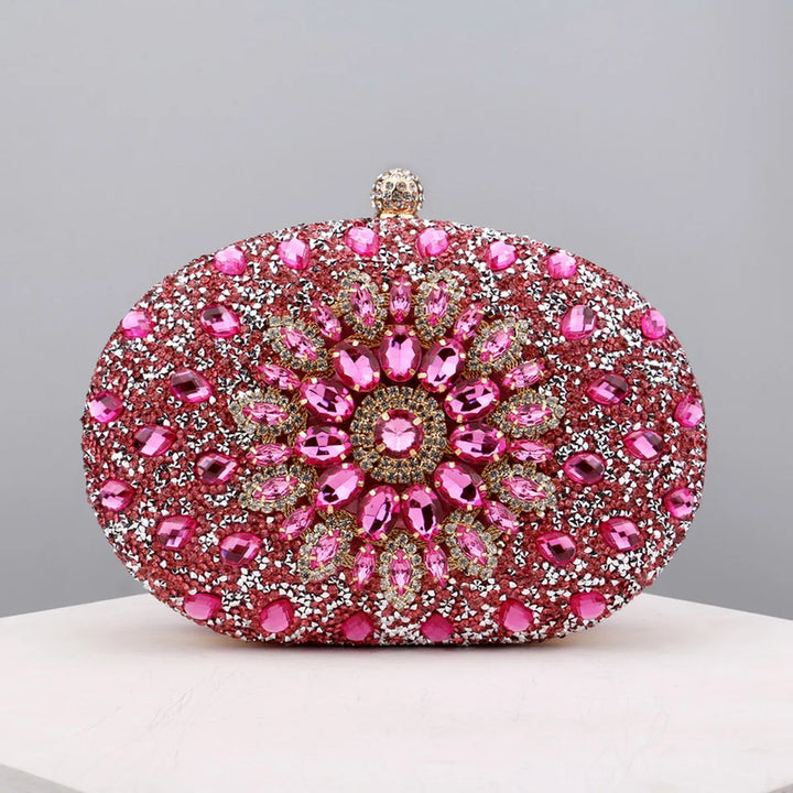 Flower Rhinestones Evening Bags Metal Prom Clutch