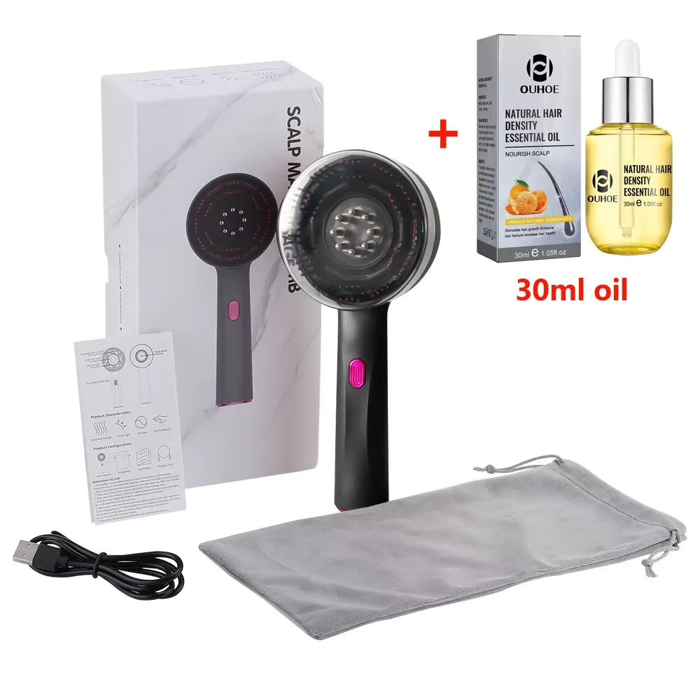 3 Modes Electric Vibration Massage Comb Red Light