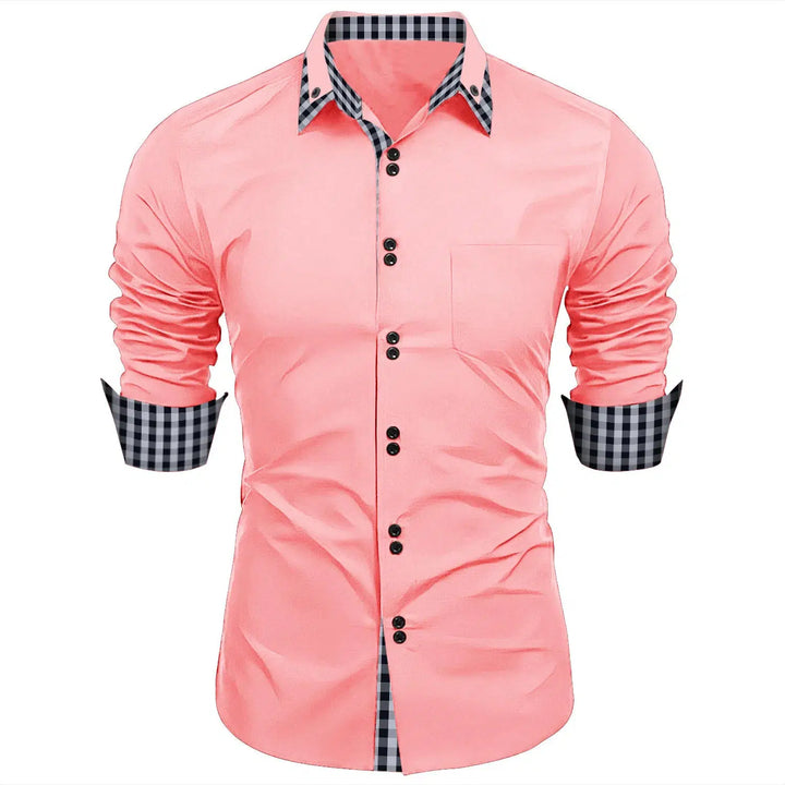 Cross-border new fashion trend men's spring autumn men's plaid shirt-Shirts-Bennys Beauty World