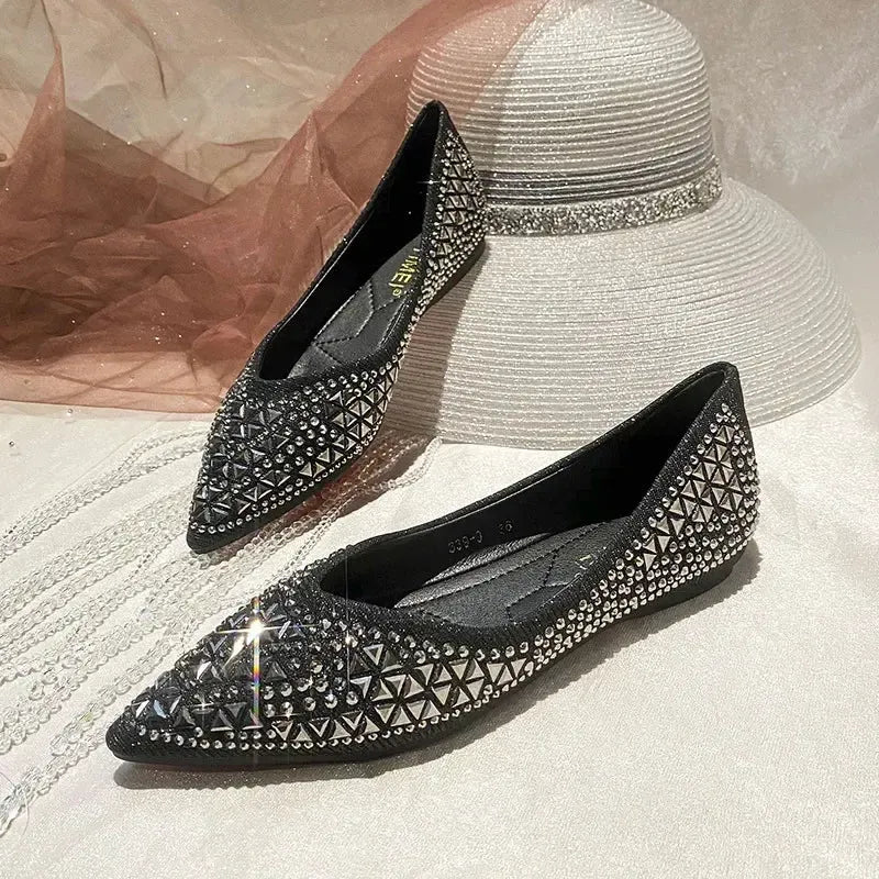 Bling Butterfly Pointed - Toe Ballet Flats - Bennys Beauty World