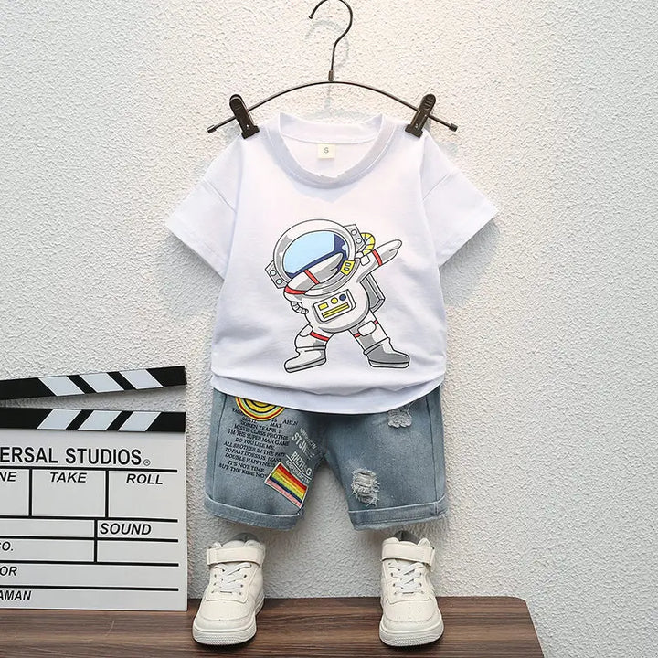 Baby &amp; Toddler Cartoon T-Shirt &amp; Shorts Set | 2-Piece Summer Outfit | Ages 0–5