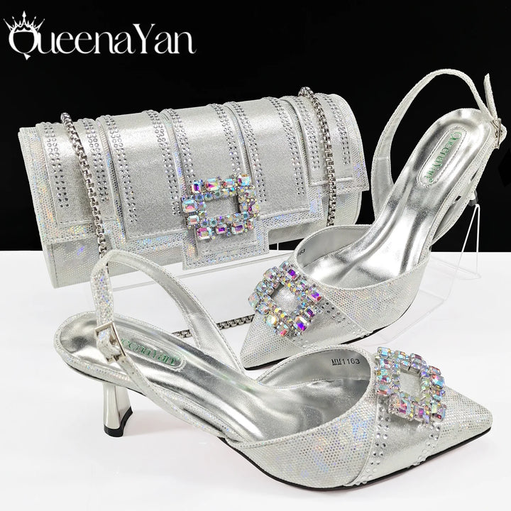 Fashion Women Heels Elegant Color Block Design