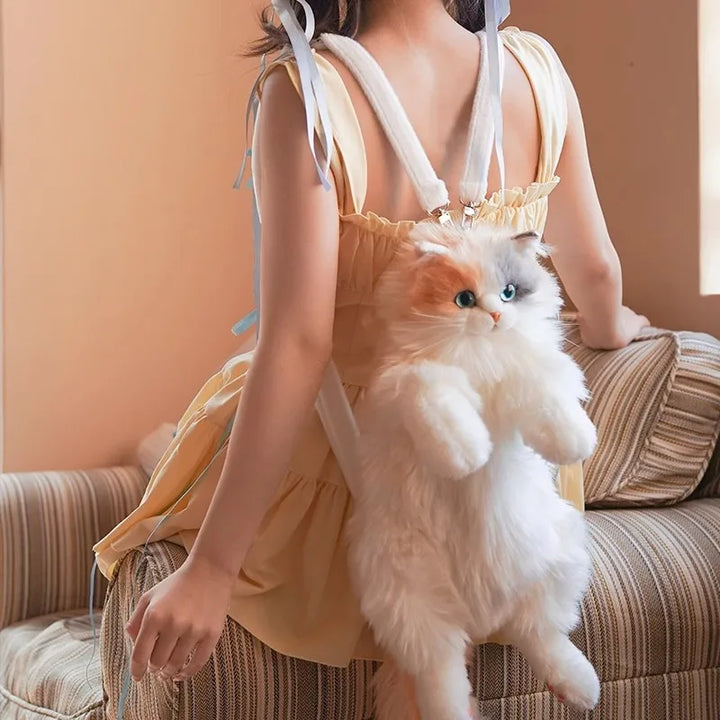 Super Realistic Three Flower Cat Backpack