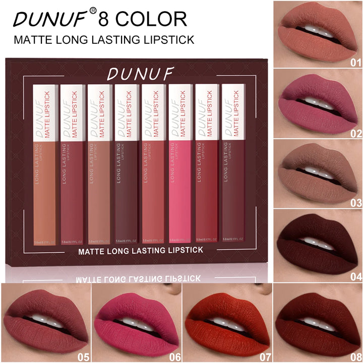 Dunuf Matte Lipstick – Long-Lasting, Waterproof &amp; Glossy Finish