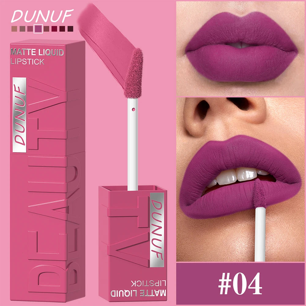 DUNUF Matte Velvet Lipstick – Long-Lasting, Waterproof &amp; Non-Transfer